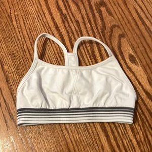 Girls white sports bra